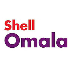 Rot und Lila "Shell Omala" Logo